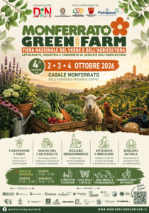MONFERRATO GREEN FARM, DAL 2 AL 4 OTTOBRE 2026 Fiera Nazionale del Verde e dell’Agricoltura a Casale Monferrato Molte novità di una rassegna sempre più specialistica – I VIVAI