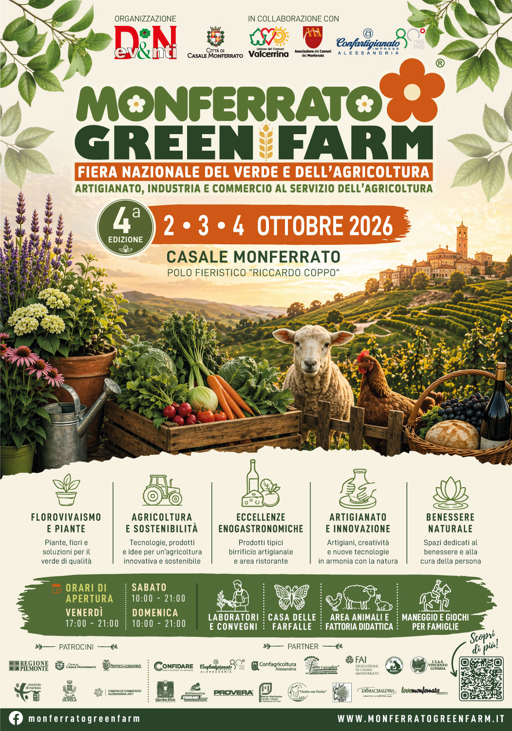 MONFERRATO GREEN FARM, DAL 2 AL 4 OTTOBRE 2026 Fiera Nazionale del Verde e dell’Agricoltura a Casale Monferrato Molte novità di una rassegna sempre più specialistica – I VIVAI